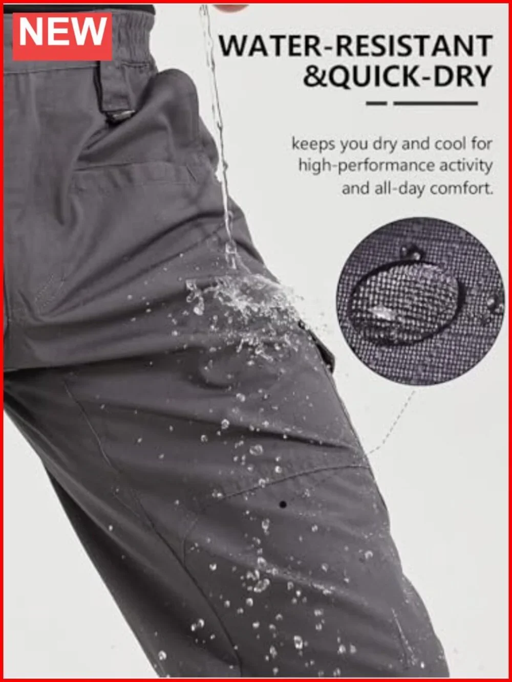 Cargo Tactical Pants Ripstop Waterproof Lightweight Outdoor Hiking Pockets